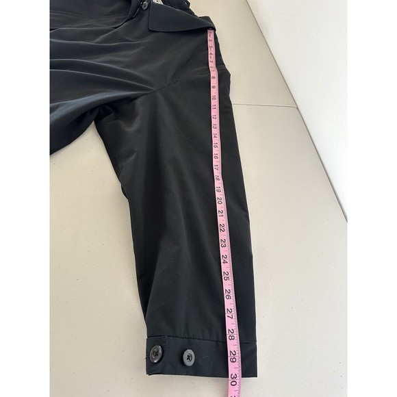 LL Bean Black Oversized Utility Jacket Women Size L Pockets Front Zipper Collar - Picture 7 of 12